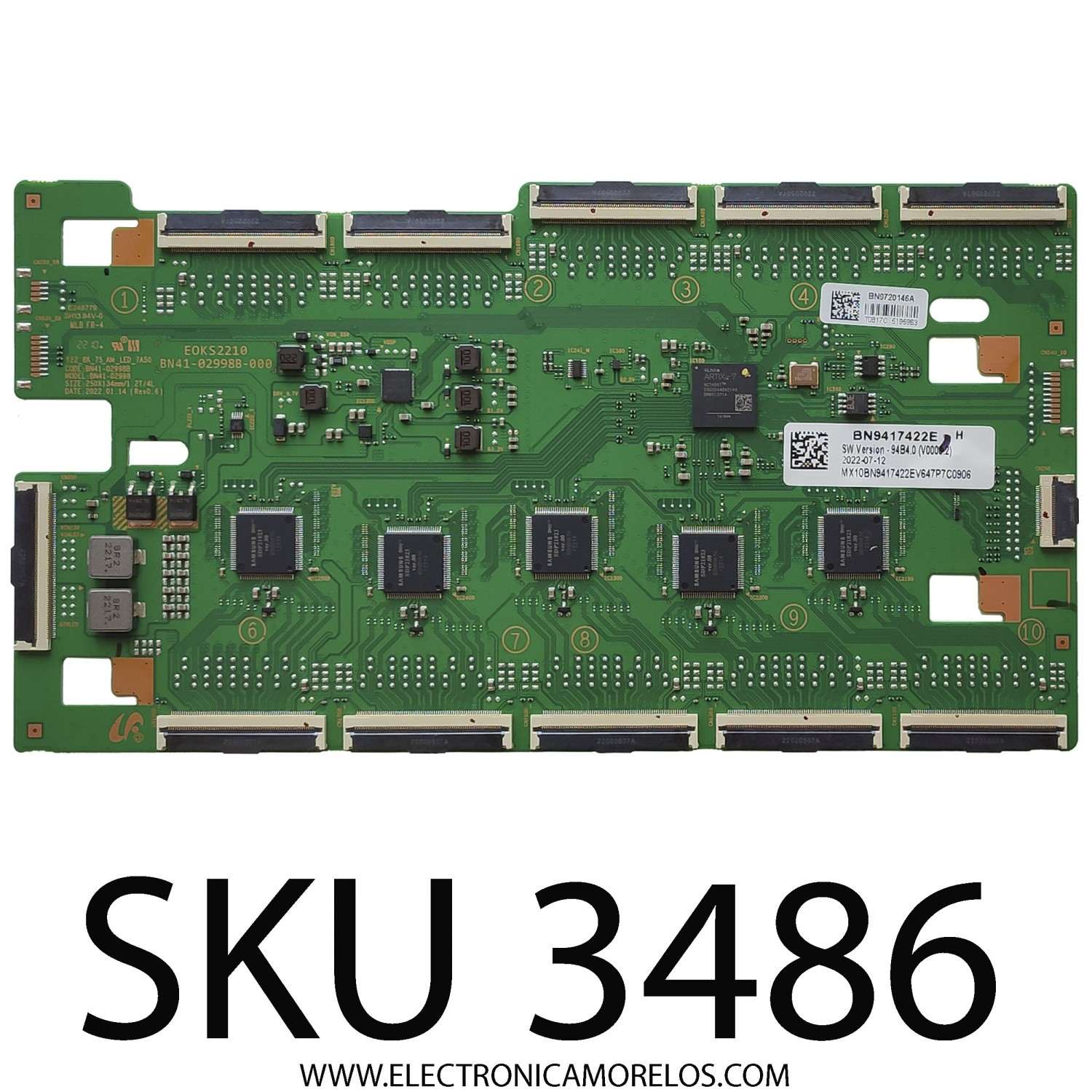 LED DRIVER PARA TV SAMSUNG / NUMERO DE PARTE BN9417422E / BN41-02998B-000 / BN9720146A / BN94-17422E / DISPLAY ST7461E03-3 VER.2.2 / BN96-52455B / PANEL CY-TB075JMHV3H / MODELO QN75QN800BFXZA CD02